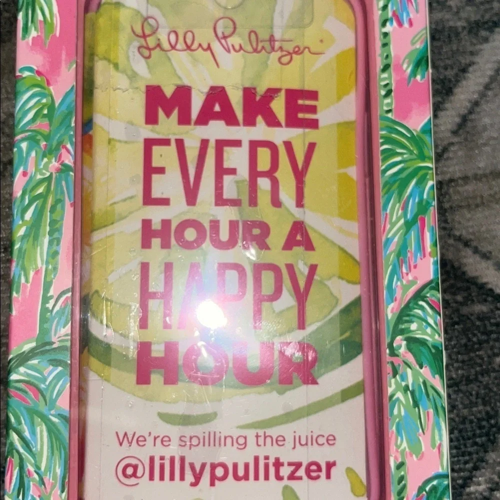 Lilly Pulitzer iPhone 11 Pro Case - Pink Blossom / Suite Views Palm Trees Print